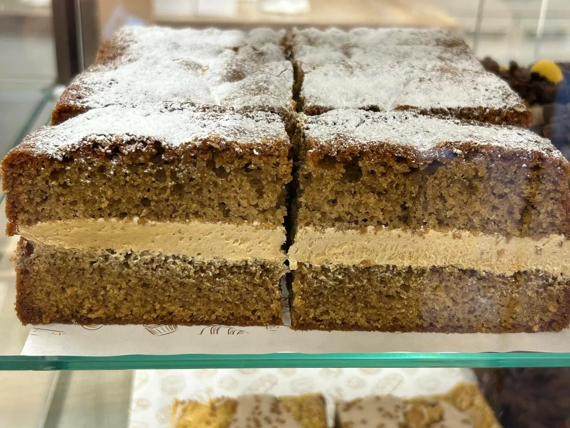 Delicious layered traybake with cream filling